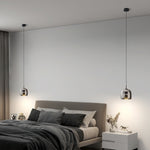 Glass Drum Shaped Pendant Light