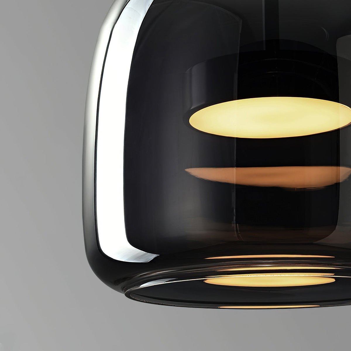 Glass Drum Shaped Pendant Light