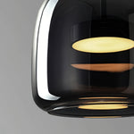 Glass Drum Shaped Pendant Light