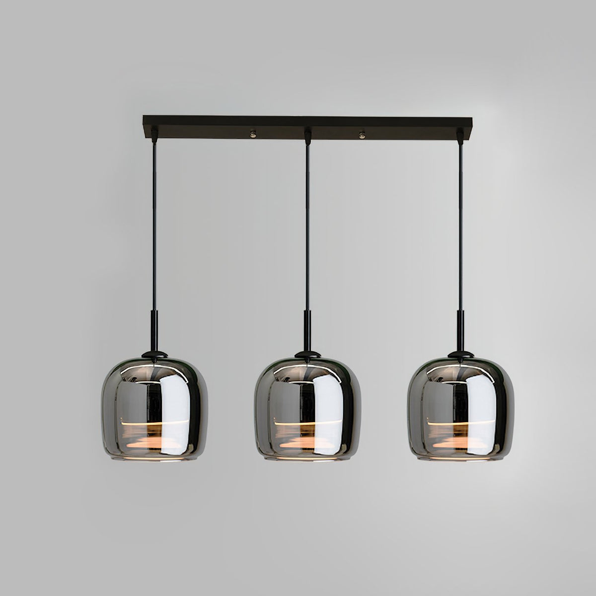 Glass Drum Shaped Pendant Light