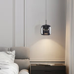 Glass Drum Shaped Pendant Light