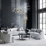 Glass Feathers Flying Chandelier — Modern LED Statement Pendant for Dining & Living Rooms
