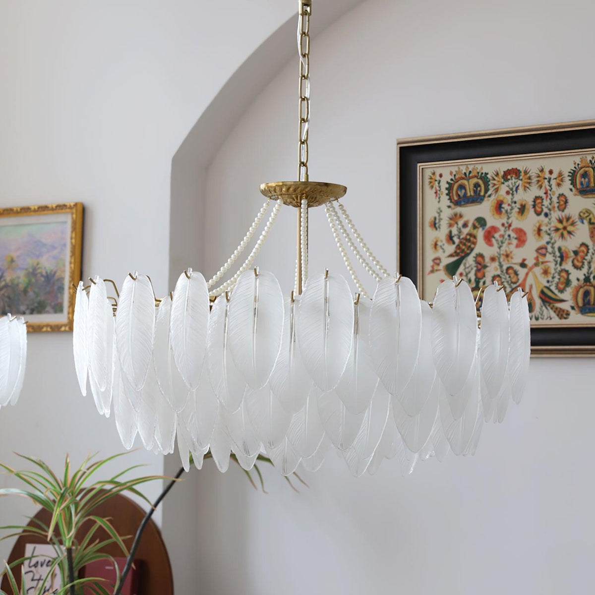 glass-feather-pearl-chandelier