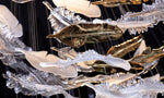 Glass Feathers Flying Chandelier — Modern LED Statement Pendant for Dining & Living Rooms