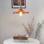 Glass Hibiscus Flower Pendant Light