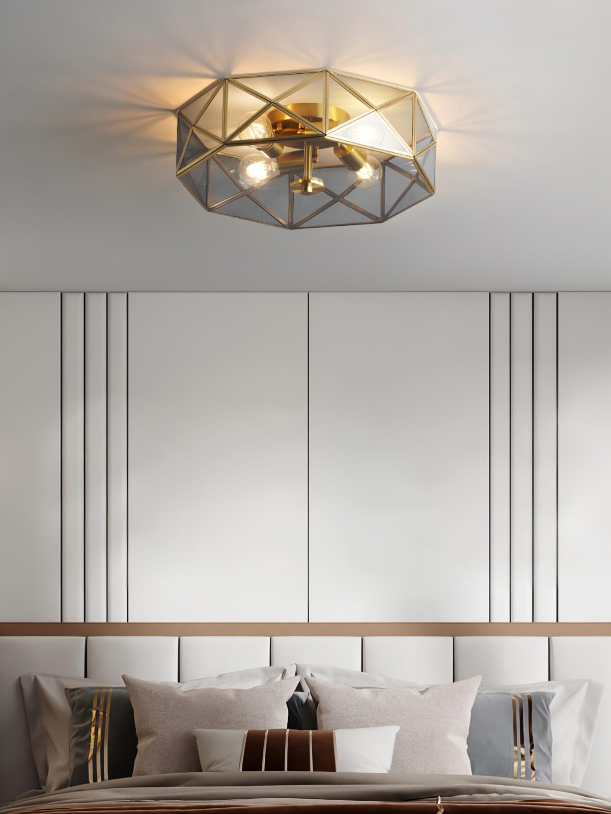 Glass Polyhedron Ceiling Light