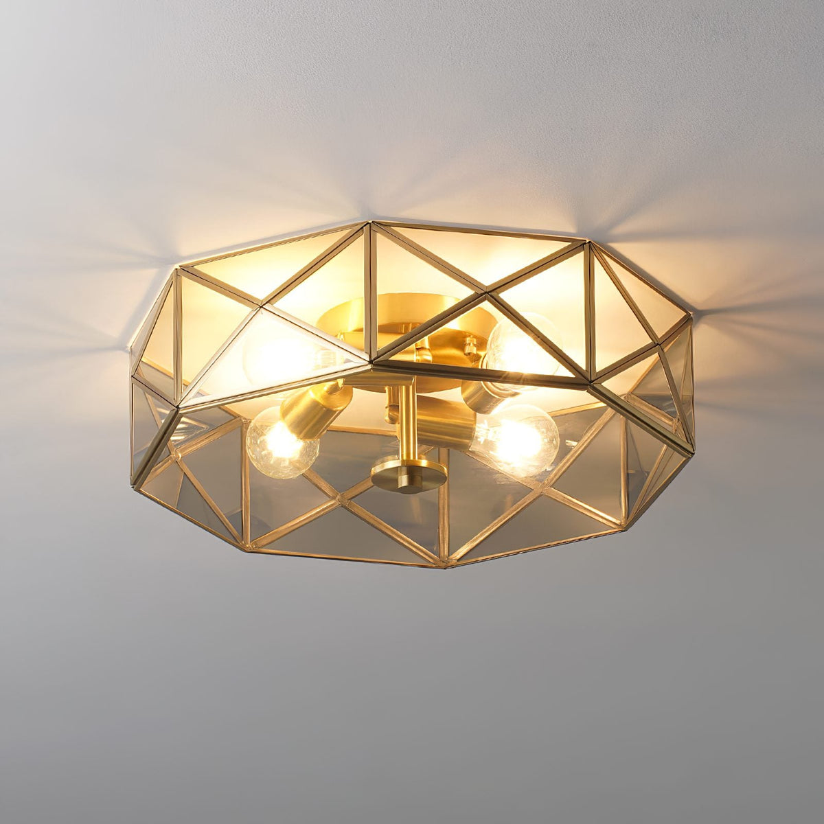 Glass Polyhedron Ceiling Light