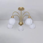 Glass Pumpkin Gold Chandelier