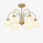 Glass Pumpkin Gold Chandelier