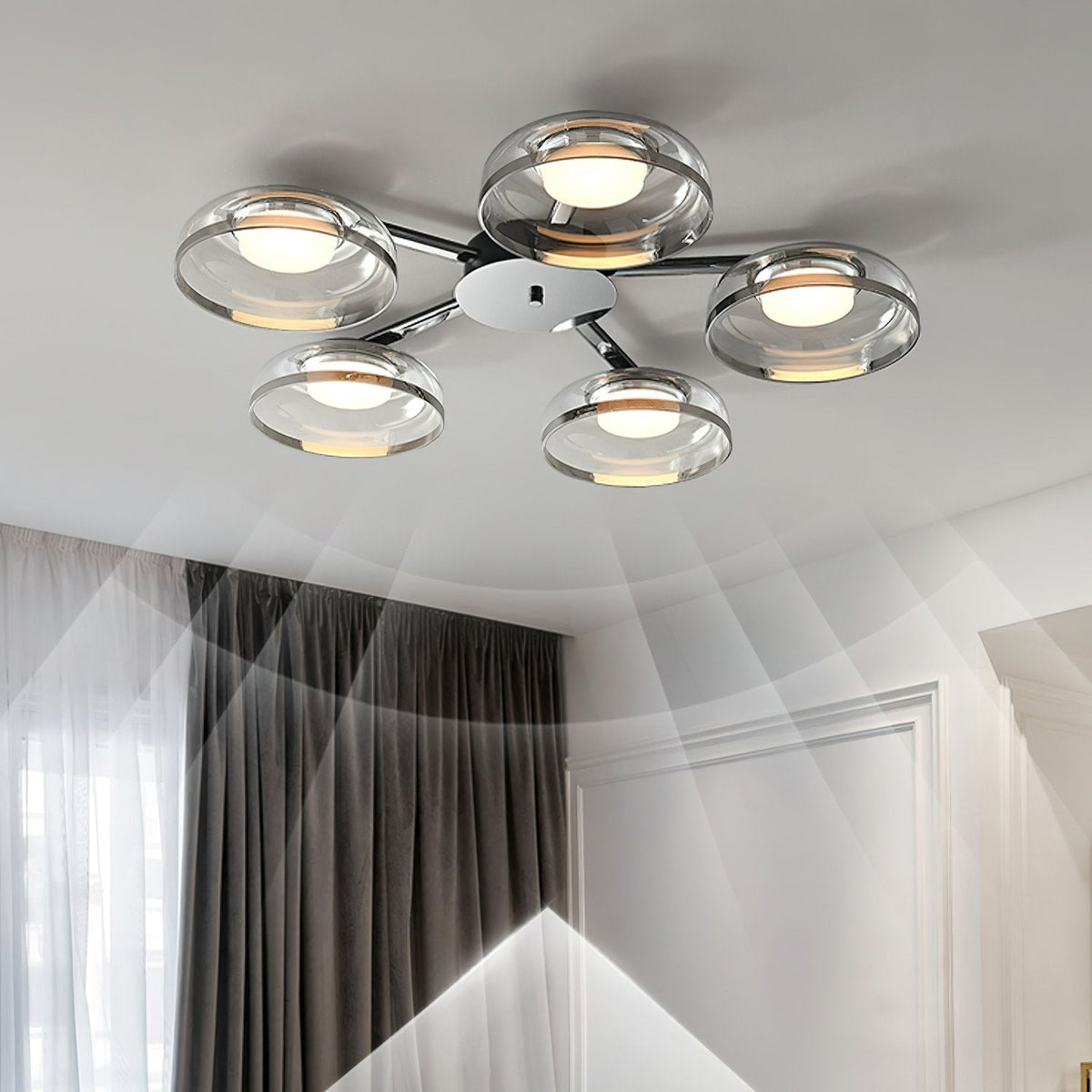 Glass Round Bowl Ceiling Lamp