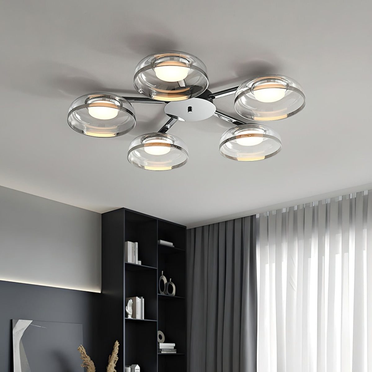 Glass Round Bowl Ceiling Lamp
