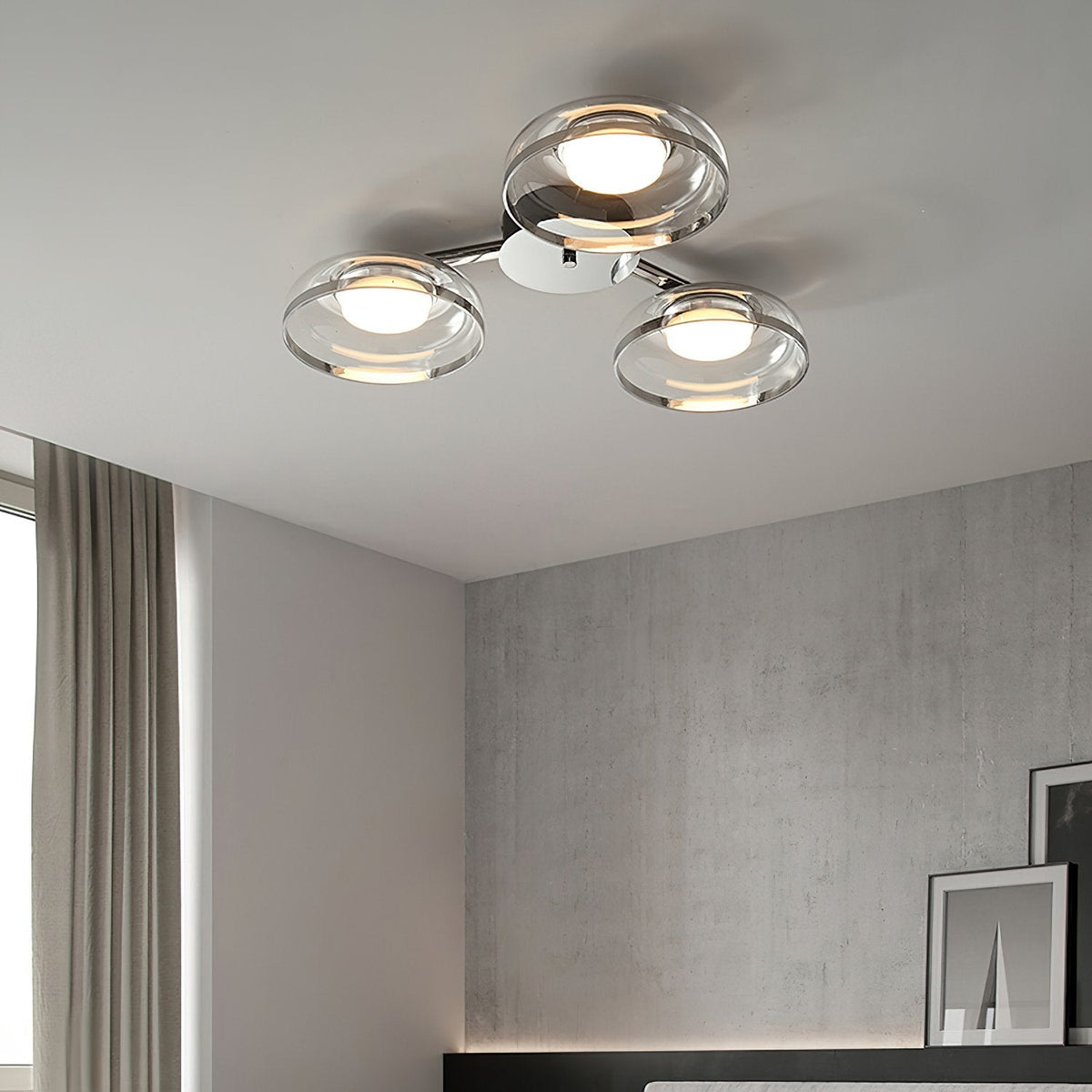 Glass Round Bowl Ceiling Lamp
