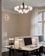 Artisan Glass Globe Cluster Chandelier in Brass or Black