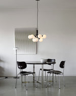 Artisan Glass Globe Cluster Chandelier in Brass or Black