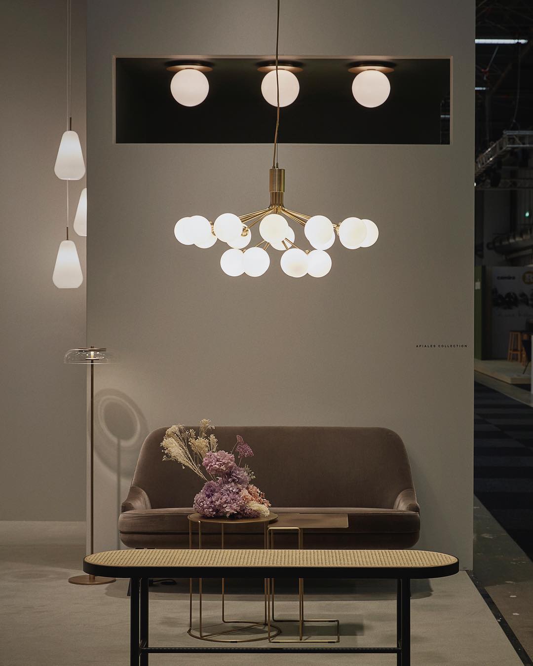 Artisan Glass Globe Cluster Chandelier in Brass or Black