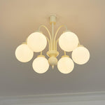 Cream Glass Sphere Chandelier