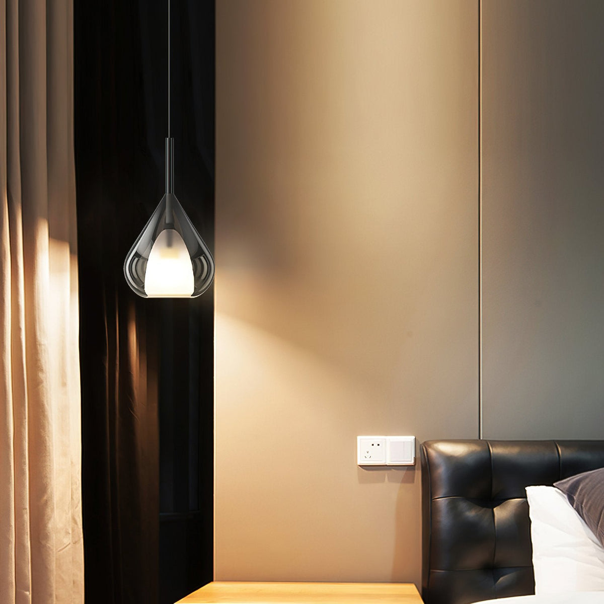 Glass Teardrop Pendant Light