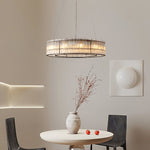 Modern Glass Tube Ring Chandelier for Dining Room and Living Room