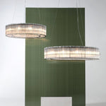 Modern Glass Tube Ring Chandelier for Dining Room and Living Room