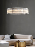 Modern Glass Tube Ring Chandelier for Dining Room and Living Room
