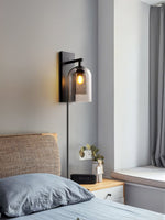 Glass Tubular Plug In Wall Lamp