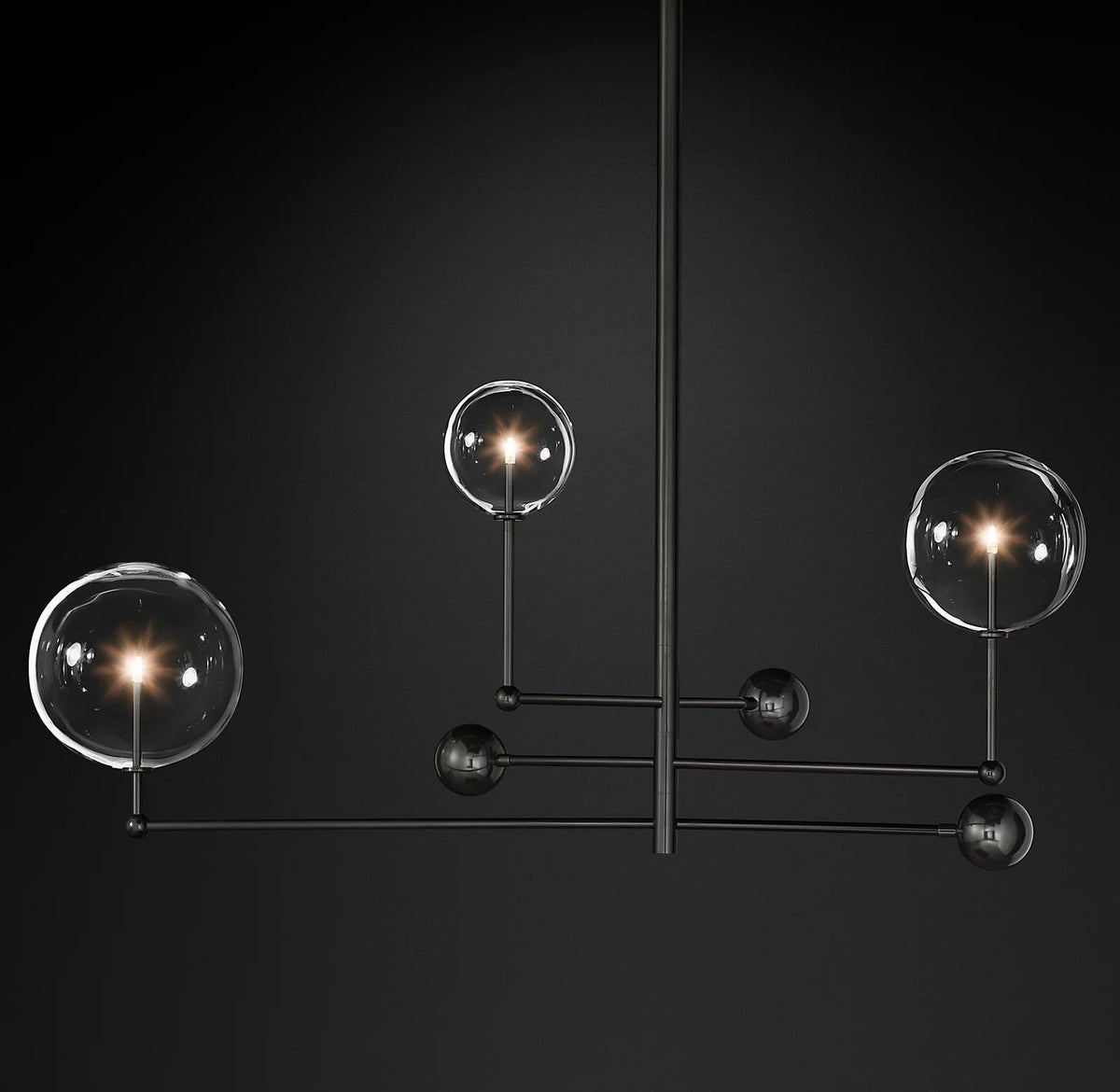 Artisan Glass Globe Mobile Chandelier in Gold, Black, or Chrome