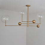 Artisan Glass Globe Mobile Chandelier in Gold, Black, or Chrome