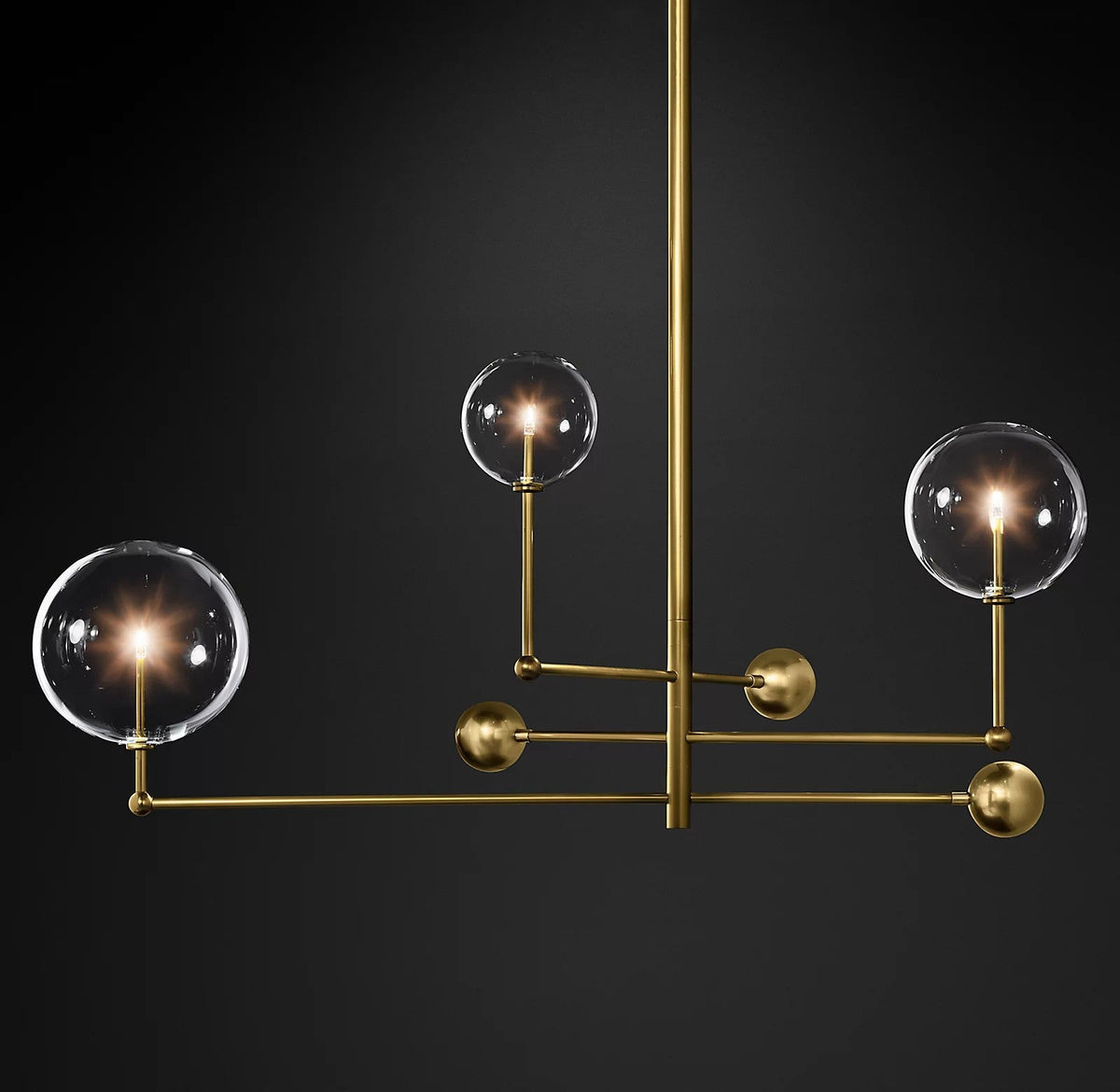 Artisan Glass Globe Mobile Chandelier in Gold, Black, or Chrome