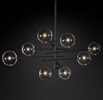 Artisan Glass Globe Mobile Chandelier in Gold, Black, or Chrome