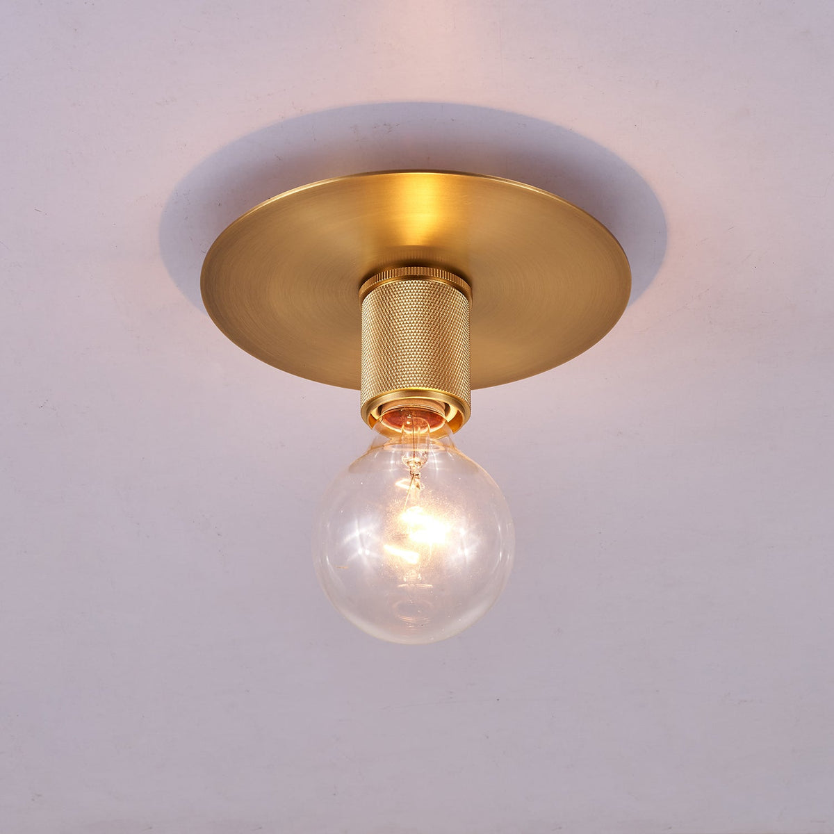 Gleam Brass Ceiling Light – Modern Flush Mount for Bedroom & Living Room