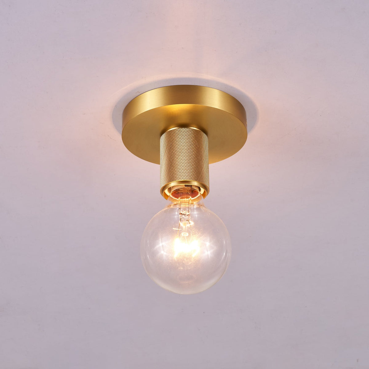 Gleam Brass Ceiling Light – Modern Flush Mount for Bedroom & Living Room