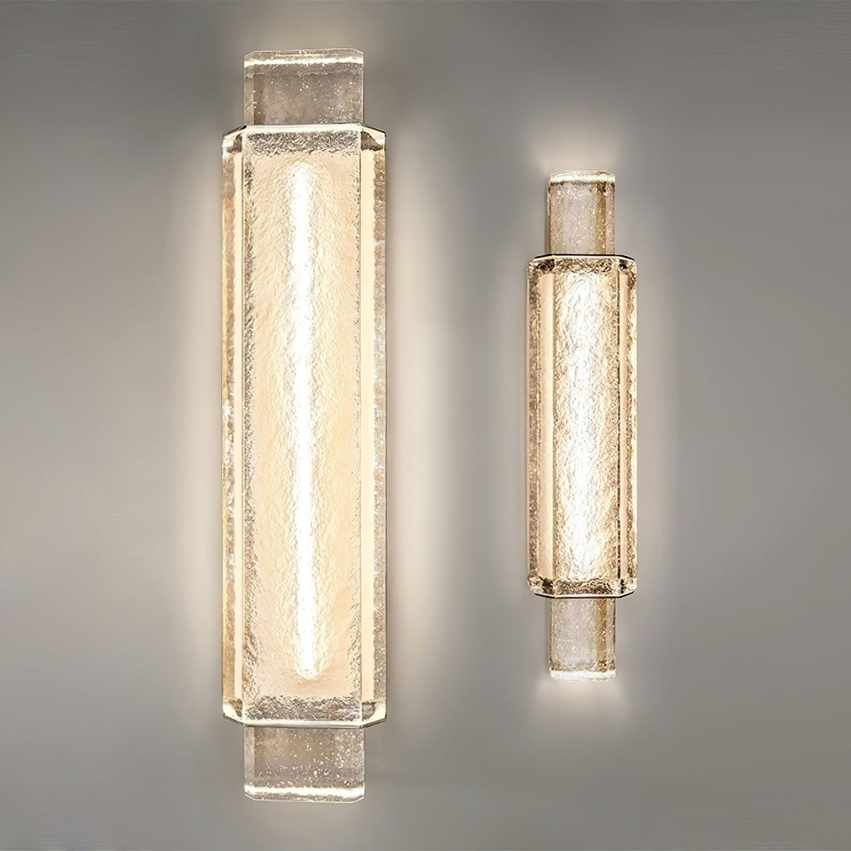 Glimmering Gold Wall Sconce with Textured Glass