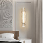 Glimmering Gold Wall Sconce with Textured Glass