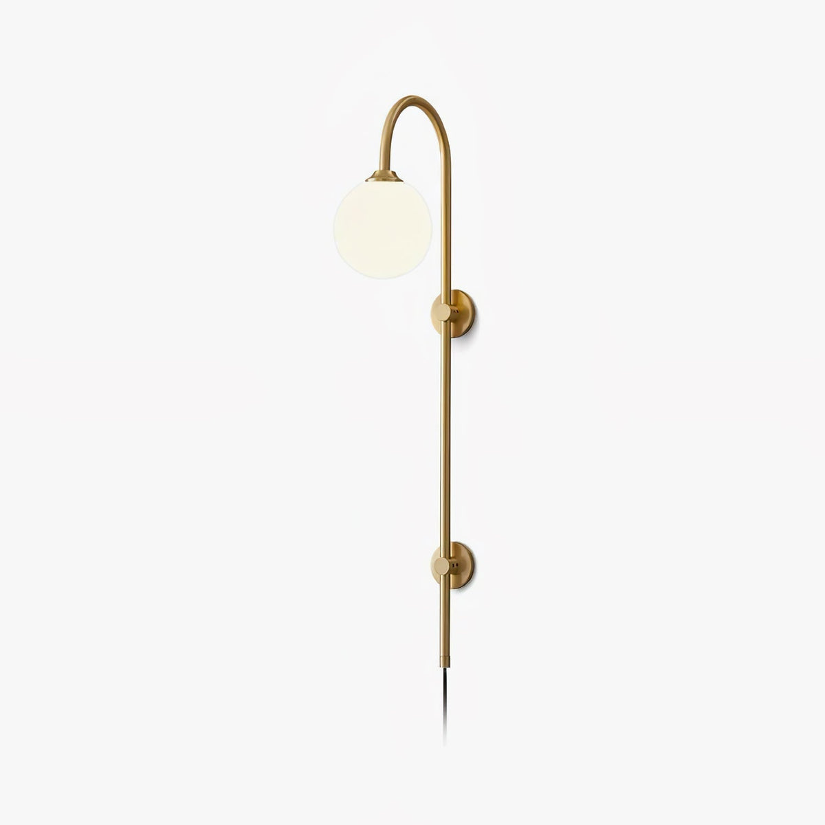 Globe Brass Plug In Wall Sconce