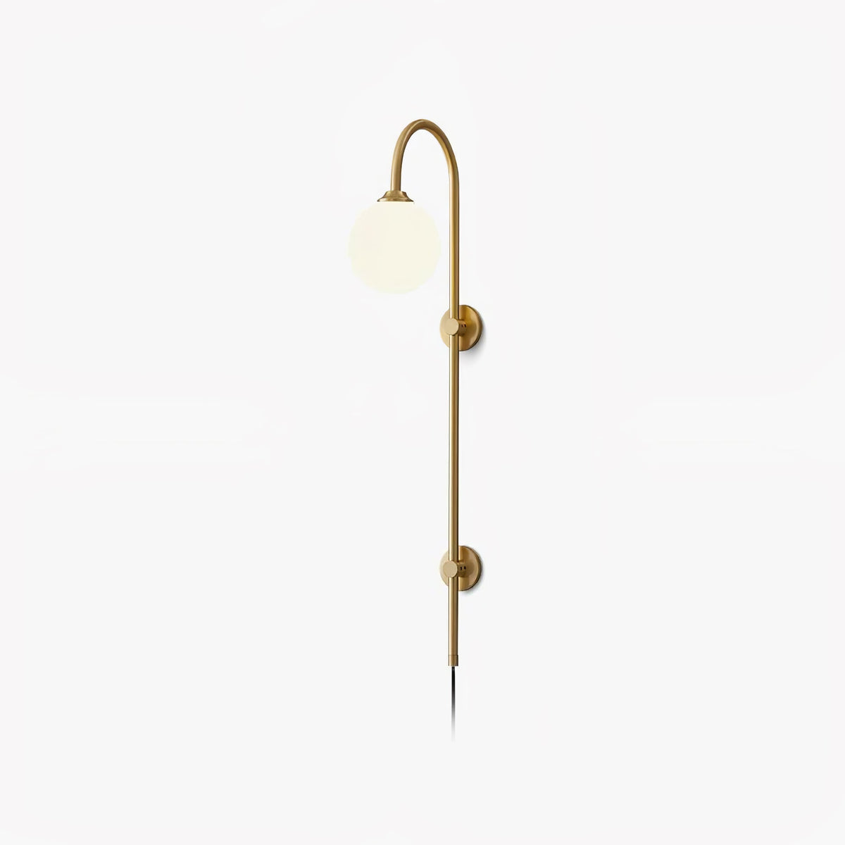 Globe Brass Plug In Wall Sconce