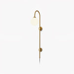Globe Brass Plug In Wall Sconce