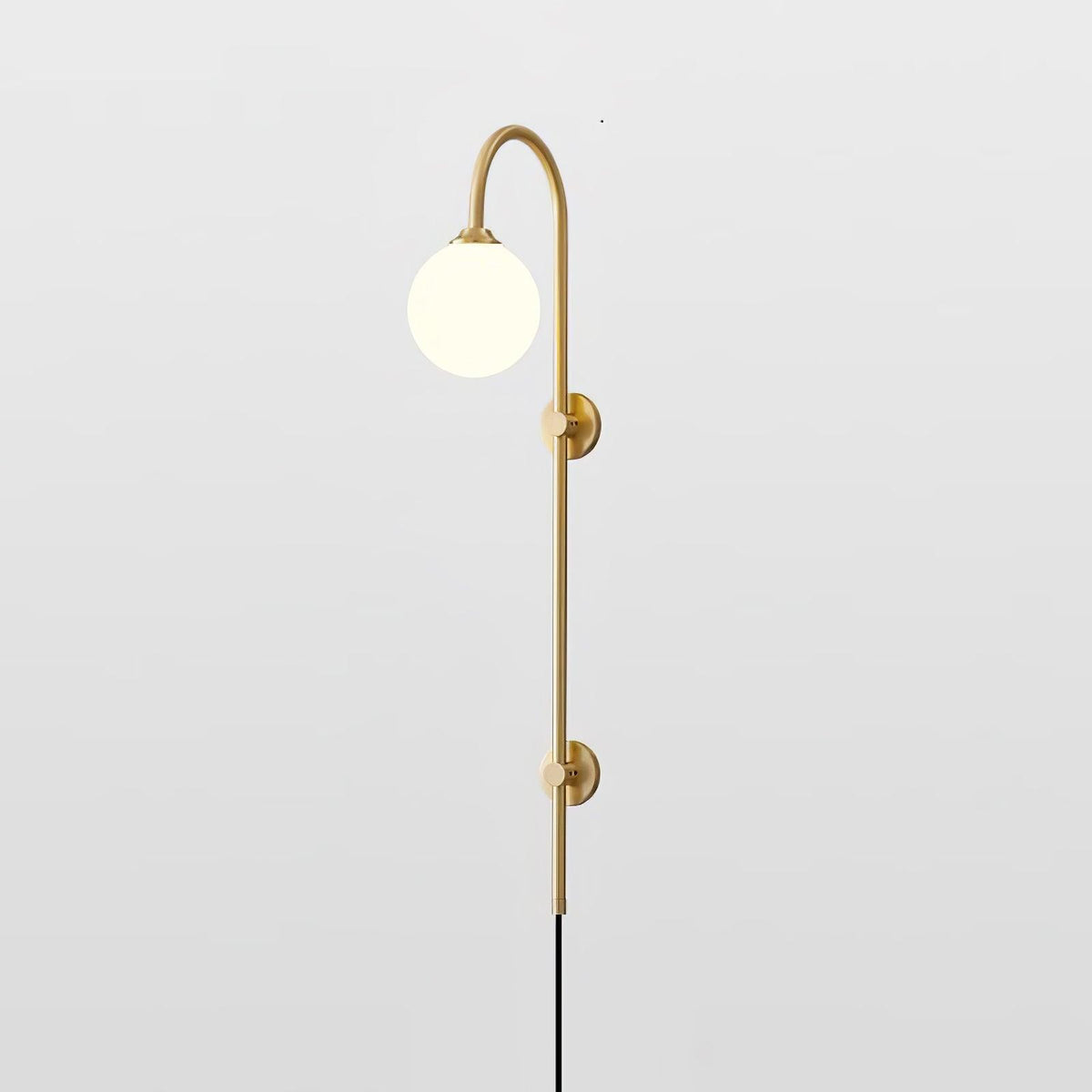 Globe Brass Plug In Wall Sconce