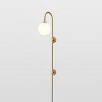 Globe Brass Plug In Wall Sconce