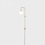 Globe Brass Plug In Wall Sconce