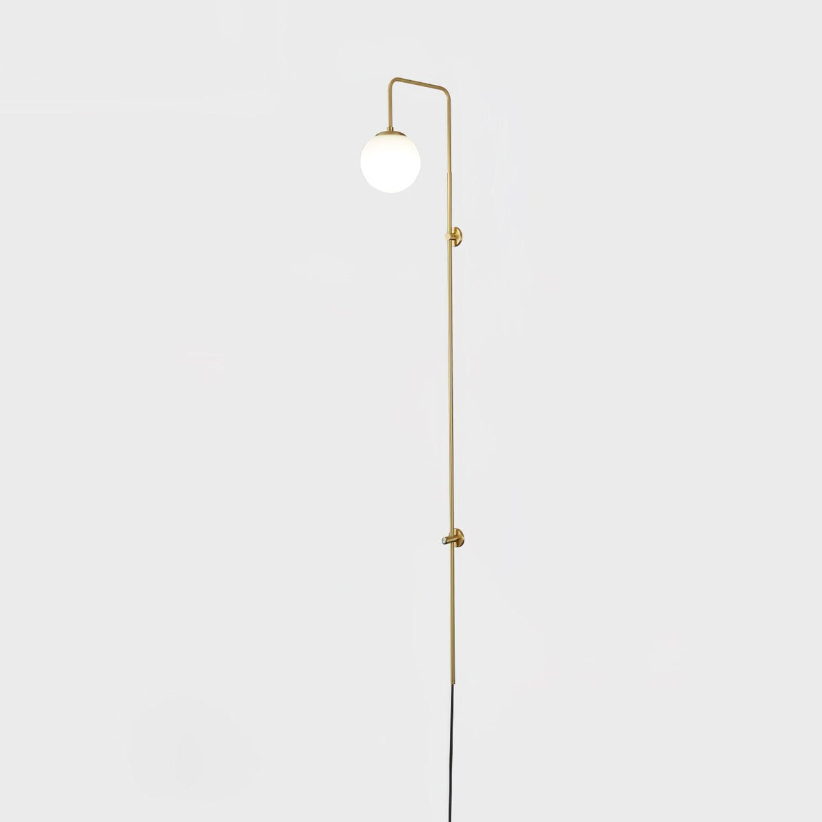 Globe Brass Plug In Wall Sconce