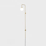 Globe Brass Plug In Wall Sconce