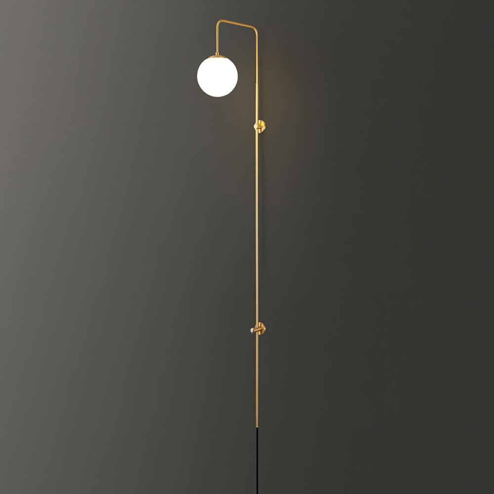 Globe Brass Plug In Wall Sconce