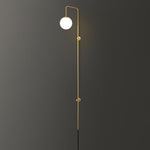 Globe Brass Plug In Wall Sconce