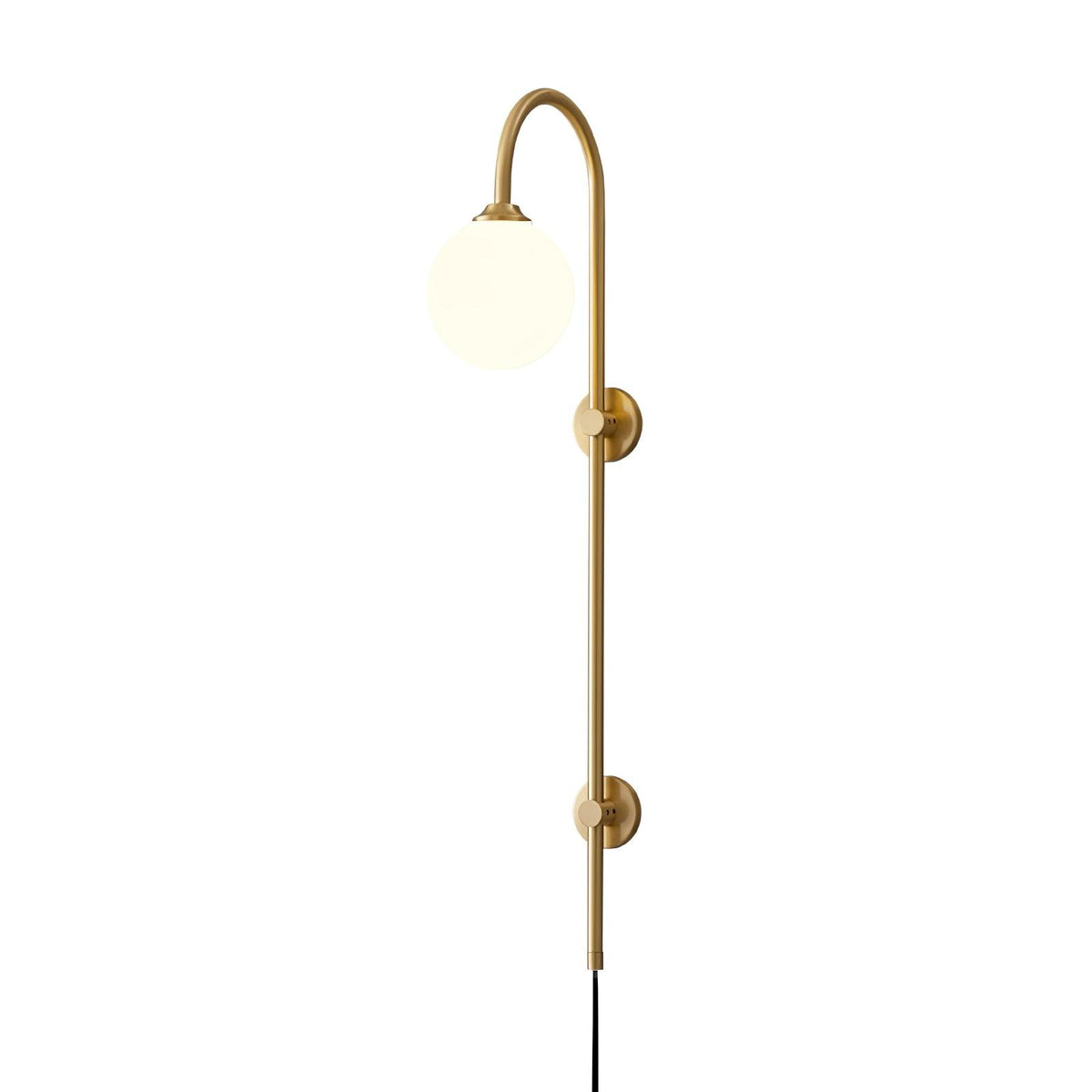 Globe Brass Plug In Wall Sconce