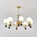 Globe Orb Chandelier – Modern Wood & Glass Pendant Light