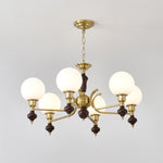 Globe Orb Chandelier – Modern Wood & Glass Pendant Light
