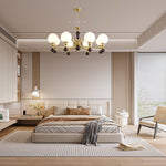 Globe Orb Chandelier – Modern Wood & Glass Pendant Light