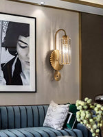 Gold Plate Crystal Wall Lamp