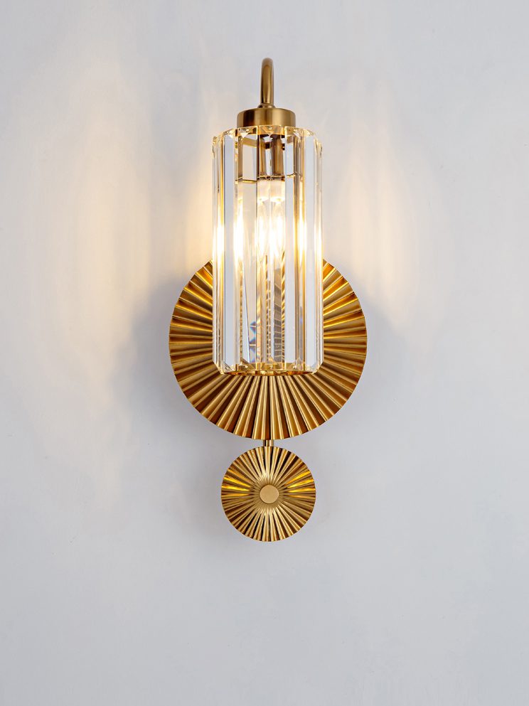 Gold Plate Crystal Wall Lamp