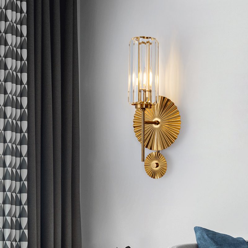 Gold Plate Crystal Wall Lamp